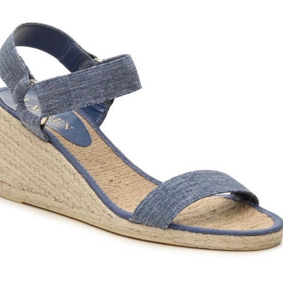 Ralph Lauren "Ilene" Wedge Sandals - Picture 1 of 4